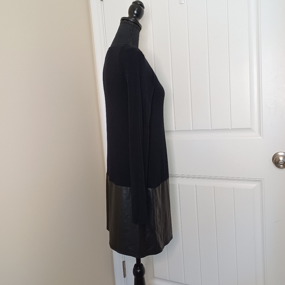 Bailey 44 Lorax Vegan Leather Trim Stretch Knit Dress Women's Sz Med - Picture 4 of 11